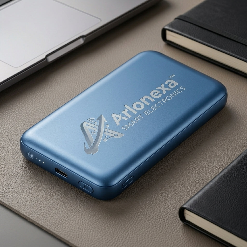 Arlonexa™ PulsePack Mini PD Power Bank – Compact Portable Charger with USB-C Power Delivery, USB-A Output, LED Battery Indicator & Premium Pocket-Ready Design
